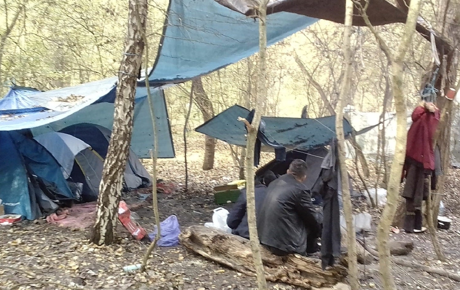Migrants pictured in Calais Jungle, October 31, 2020. Photo submitted by migrant who was on boat that capsized